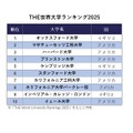 THE世界大学ランキング2025　※「THE World University Rankings 2025」をもとに作成