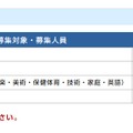 育児休業代替任期付教員採用候補者選考の募集対象・募集人員等