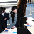 入学式にQRコードで受付をしているようす