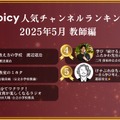 「教師」の人気チャンネルランキング2025年5月