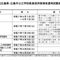 令和8年度広島県・広島市公立学校教員採用候補者選考試験のおもな日程