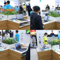 展示された8メーカー。レノボ・ジャパン/NECパーソナルコンピュータ(左上)、サードウェーブ/Dynabook(右上)、デル・テクノロジーズ/日本HP(左下)、ASUS JAPAN/日本マイクロソフト(右下)