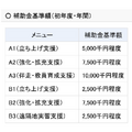 補助金基準額（初年度・年間）