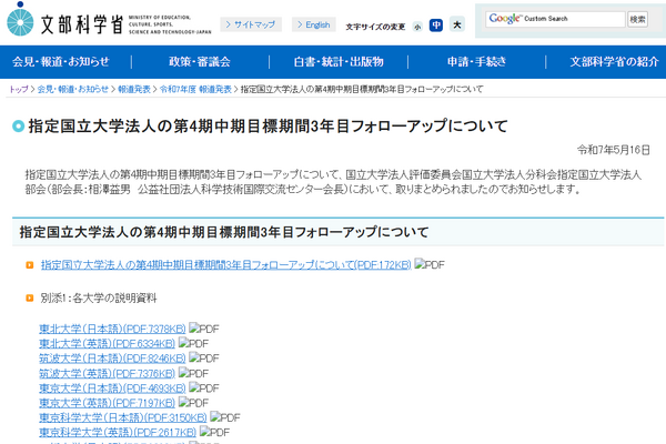 指定国立大、第4期中期目標3年目フォローアップ状況分析…文科省 画像