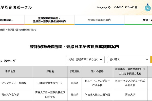 文部科学省、日本語教員養成機関の登録結果を発表 画像