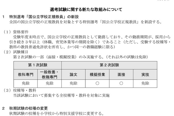 神奈川県の教員採用、特別選考「国公立学校正規教員」新設 画像