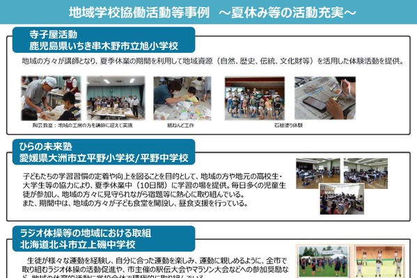 夏休みの居場所づくり、文科省要請…地域と学校の協働事例も紹介 画像