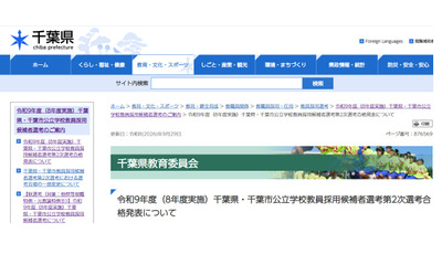 【教員採用】千葉県・市、1,818人合格…前年比18人増 画像