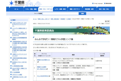 千葉県、情報モラルや著作権を学ぼう…学習サイトリンク集