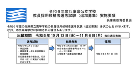 2024年度兵庫県公立学校 教員採用候補者選考試験（追加募集）