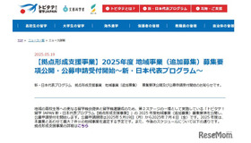 2025年度 地域事業（追加募集）募集要項公開・公募申請受付開始～新・日本代表プログラム～