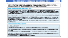 今後の医学教育の在り方に関する検討会 第三次取りまとめ 概要