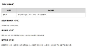 トビタテ！留学JAPAN 新・日本代表プログラム「拠点形成支援事業」 2025年度採択地域に徳島県が決定