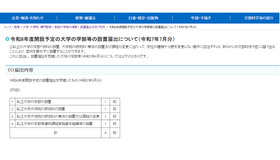 令和8年度開設予定の大学の学部等の設置届出について（令和7年7月分）