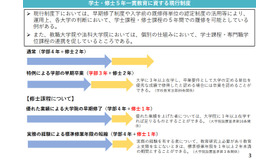 学士・修士5年一貫教育に資する現行制度