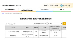 登録実践研修機関・登録日本語教員養成機関案内
