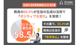 教員の58.5%が生徒の生成AI活用による「ポジティブな変化」を実感も、55.3%の教員は生徒の「思考停止」を懸念