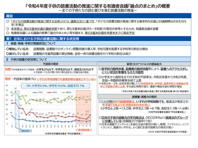 子供の読書活動、次期計画へ有識者会議が論点まとめ 画像