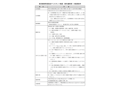 都教委、アシスタント職員1名募集…3/29締切 画像