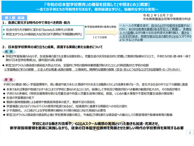 文科省「令和の日本型学校教育」の構築を目指して、中間まとめ 画像
