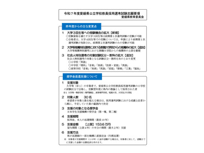 愛媛県の教員採用、志願要項を公表…説明会4/27 画像