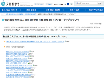 指定国立大、第4期中期目標3年目フォローアップ状況分析…文科省 画像