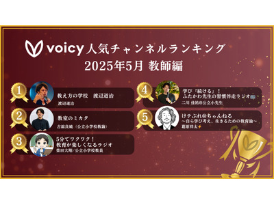 Voicy、教育現場の声を届ける「教師」タブ新設…人気ランキングも 画像