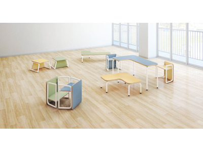 コクヨのテーブル＆スツール「Puzzme」新発売…子供が主役の学びを促す 画像