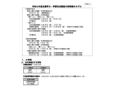 【全国学力テスト】2026年度の実施要領を通知…CBT中学英語の実施日程など 画像
