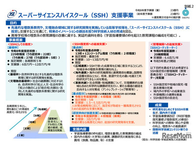 文科省「SSH指定校」基礎枠31校など新規採択…追加支援も拡充 画像