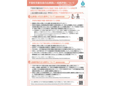 不登校の出席扱い・成績評価を解説、文科省がリーフレット公開 画像