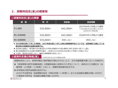お茶の水女子大、授業料の値上げ案を公表…10月にも最終決定 画像