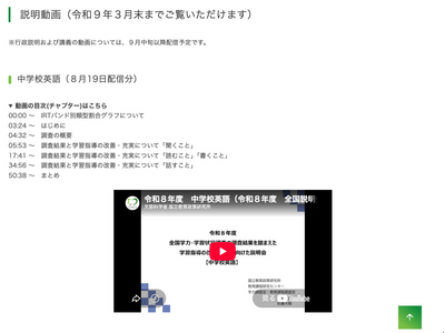 【全国学力テスト】指導改善説明会の動画公開…小中5教科を解説 画像