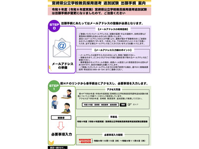 【教員採用】宮崎県、追加試験12/6…出願手続き変更 画像