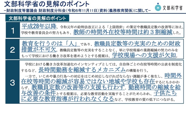 文部科学省の見解のポイント