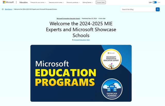 2024-2025 MIE Experts and Microsoft Showcase Schools