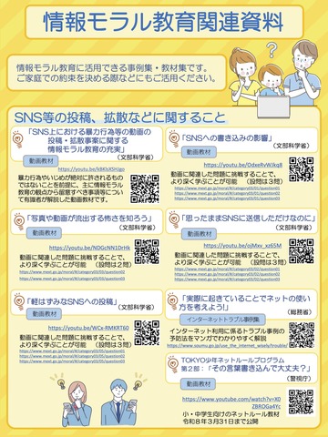 情報モラル教育関連資料 一覧リーフレット