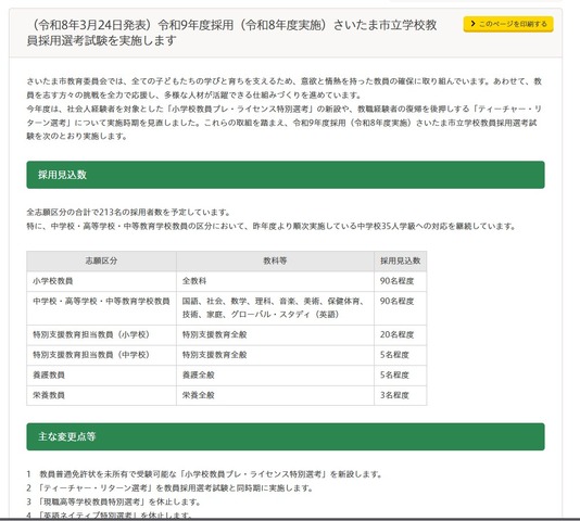 小学校教員プレ・ライセンス特別選考 を新設