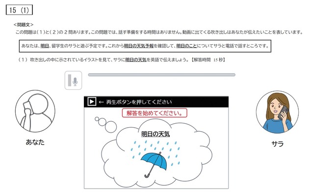 調査問題「話すこと」15（1）