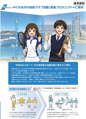 （仮称）「かながわ地域クラブ活動」推進プロジェクトの案内（募集リーフレット）