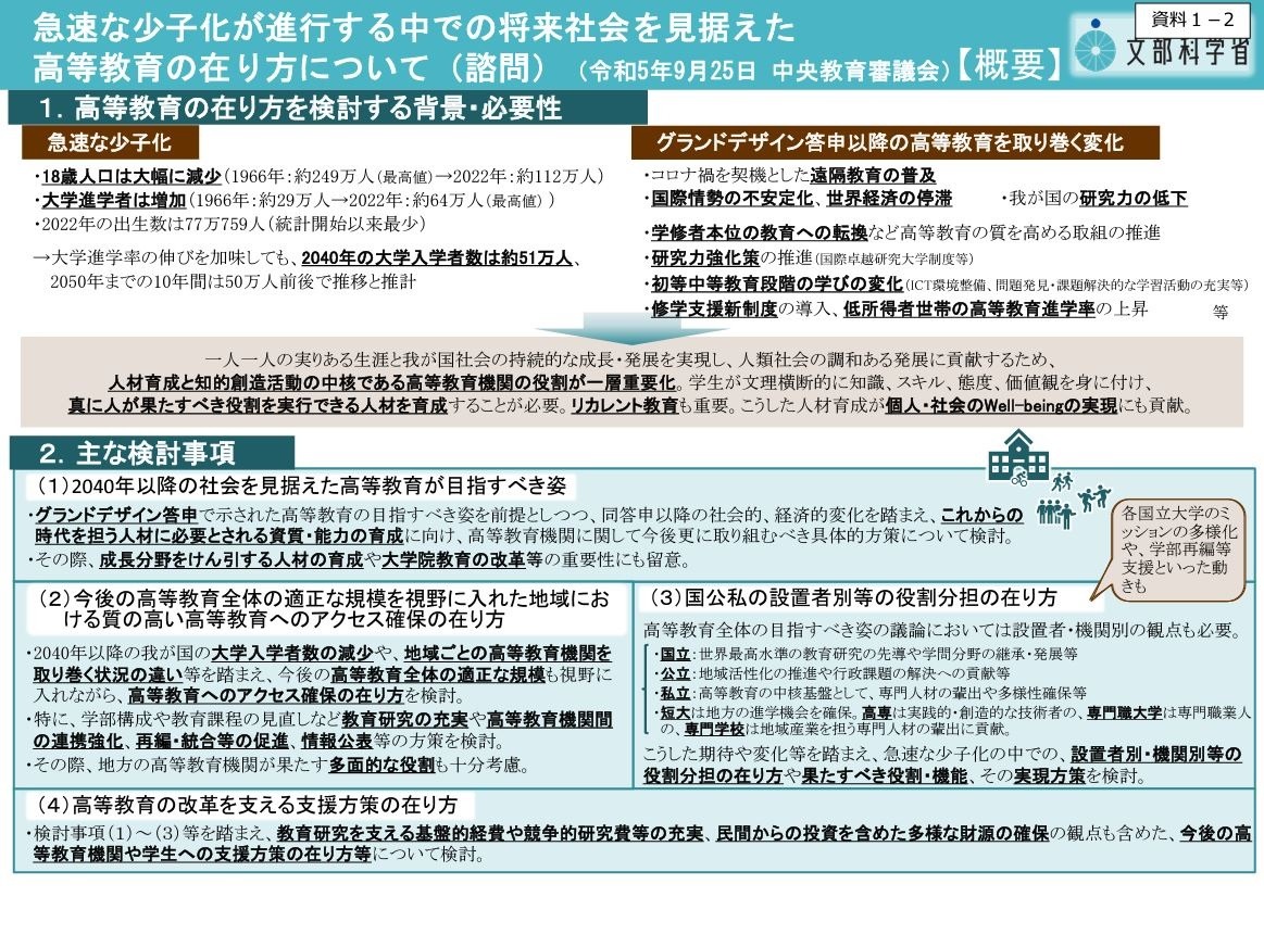 大学の再編・統合を促進へ…中教審に諮問、文科省 | 教育業界