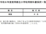 都教委、都立小学校の「家庭」教科書に東書を採択 画像