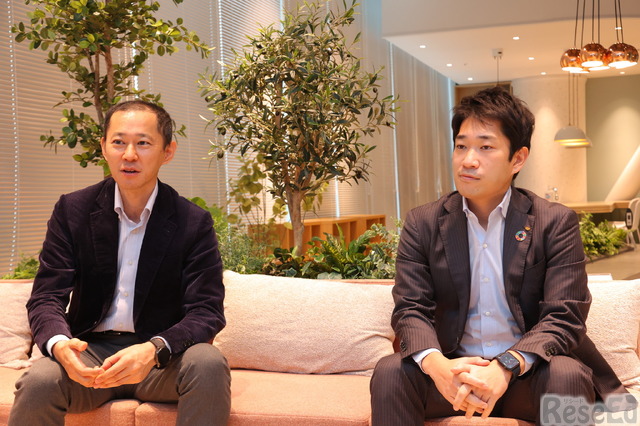 Gakken LEAP 取締役CTOの山内秀樹氏（左）と、同社代表取締役CEOの細谷仁詩氏（右）